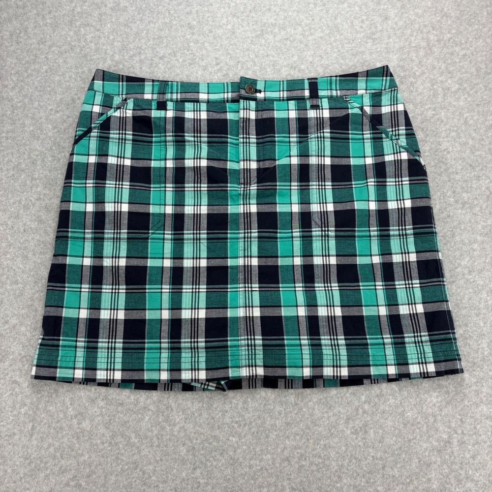 Christopher &‎ Banks Skort Womens 14 Green Plaid Pockets Active Golf Tennis NWT